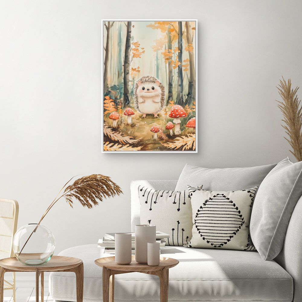 Tableau imprimé pour enfants 'Hérisson enchanteur'