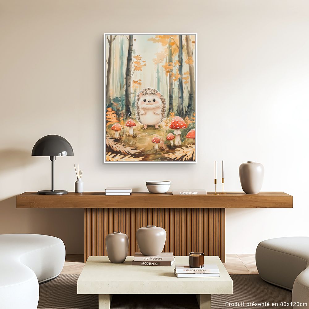 Tableau imprimé pour enfants 'Hérisson enchanteur'