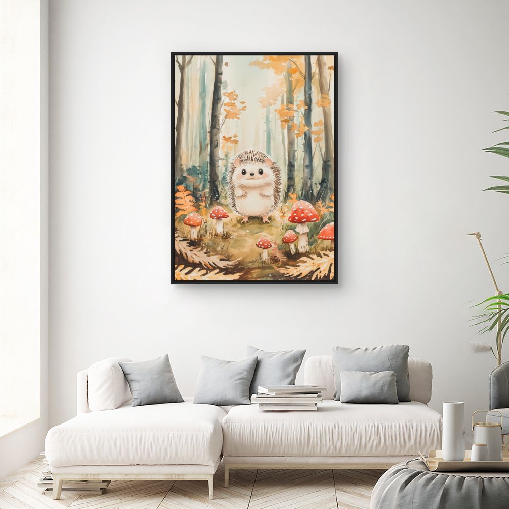 Tableau imprimé pour enfants 'Hérisson enchanteur'