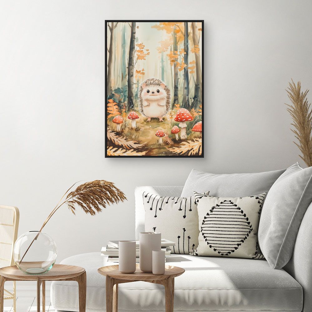 Tableau imprimé pour enfants 'Hérisson enchanteur'