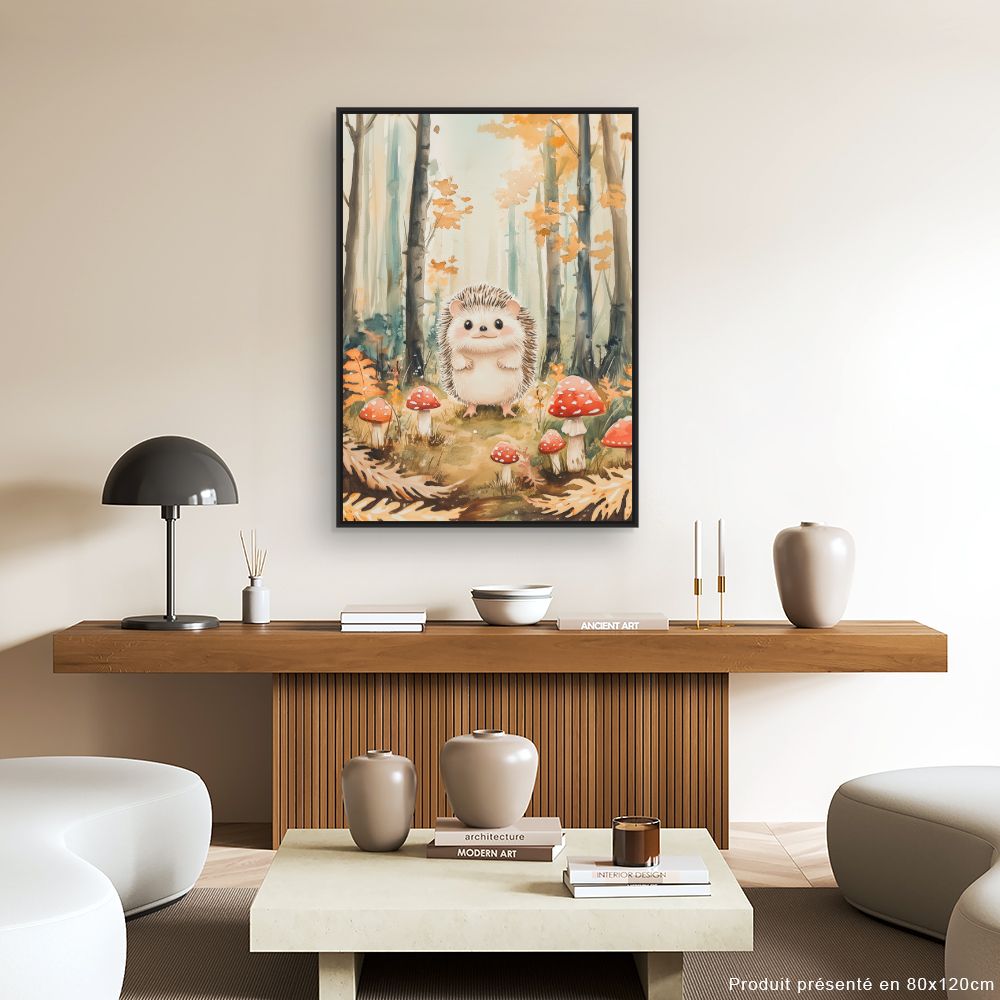 Tableau imprimé pour enfants 'Hérisson enchanteur'
