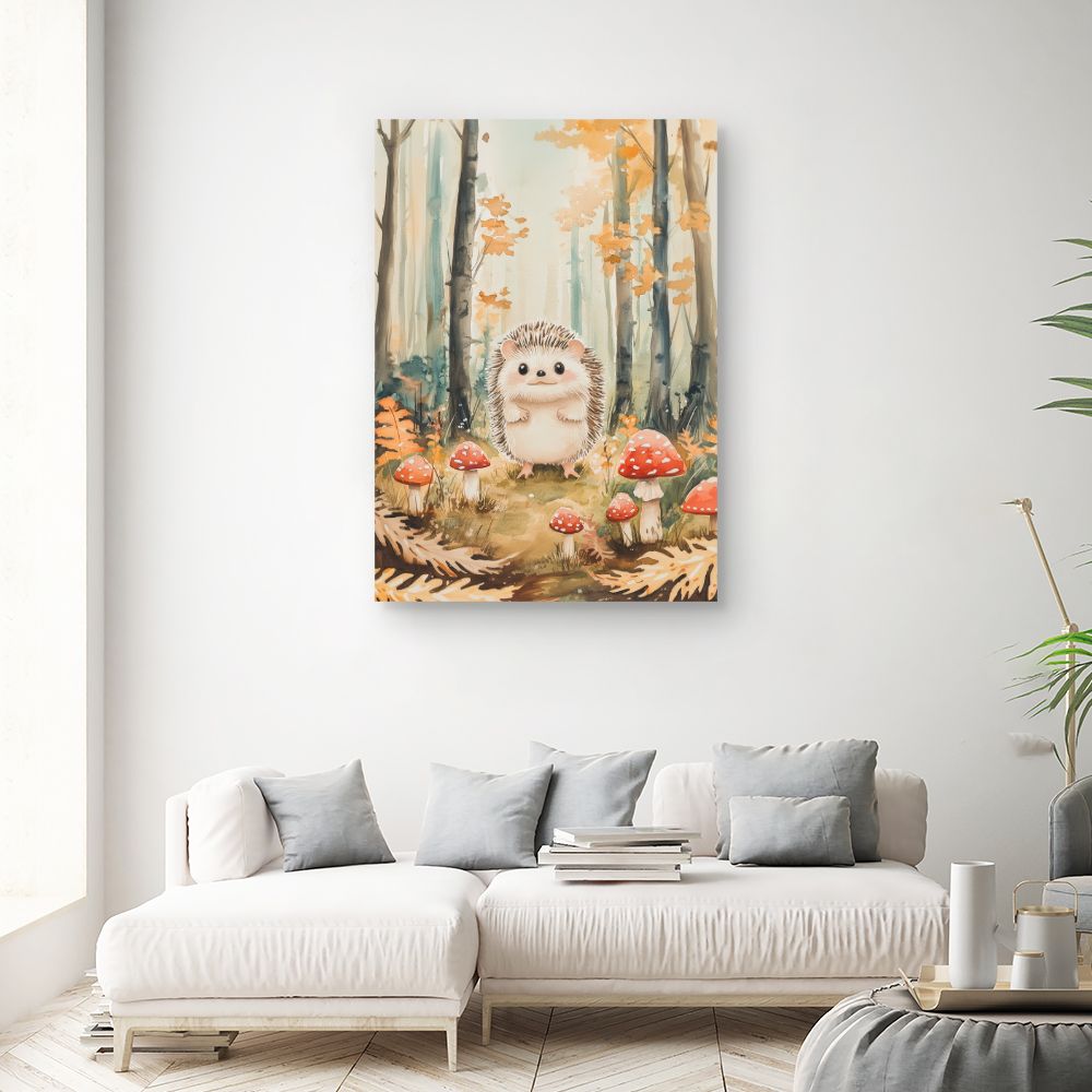 Tableau imprimé pour enfants 'Hérisson enchanteur'