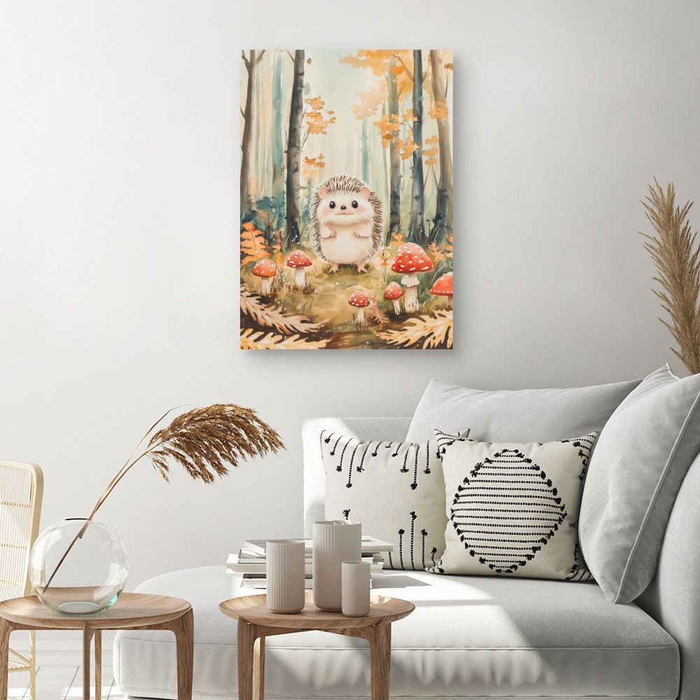 Tableau imprimé pour enfants 'Hérisson enchanteur'