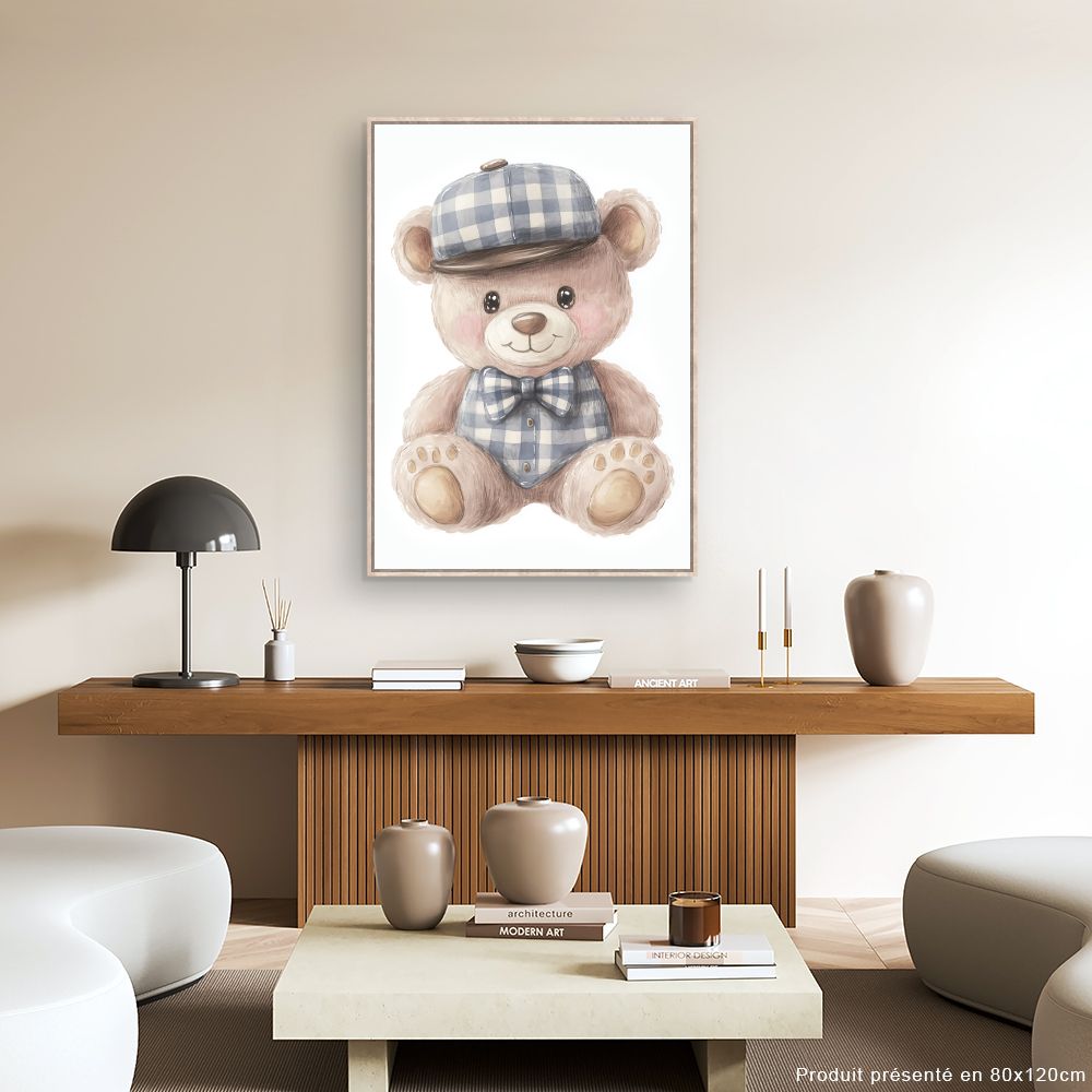 Tableau imprimé pour enfants 'Ours en peluche'