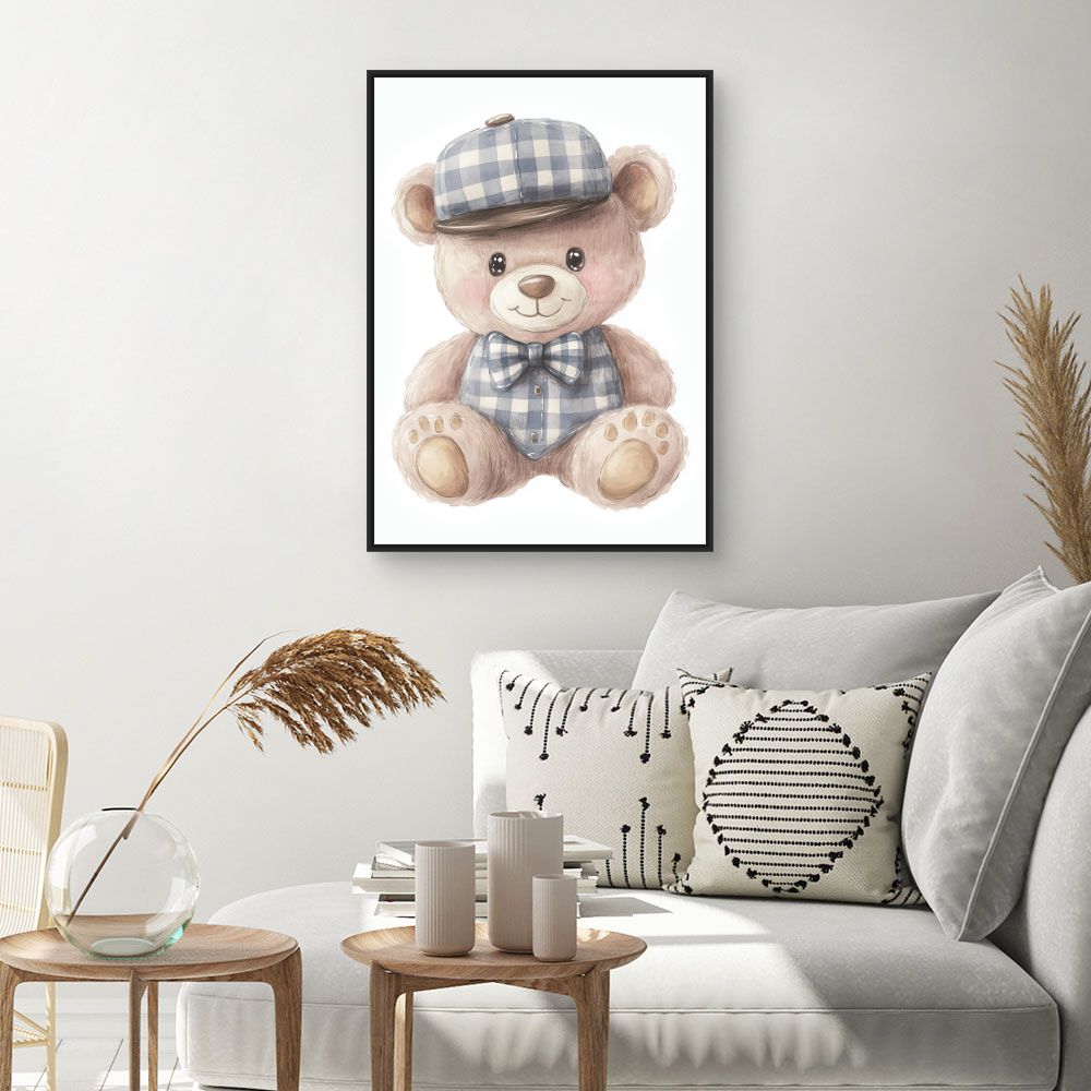 Tableau imprimé pour enfants 'Ours en peluche'