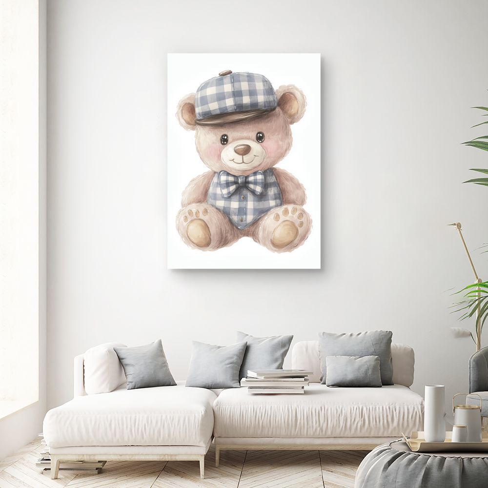 Tableau imprimé pour enfants 'Ours en peluche'