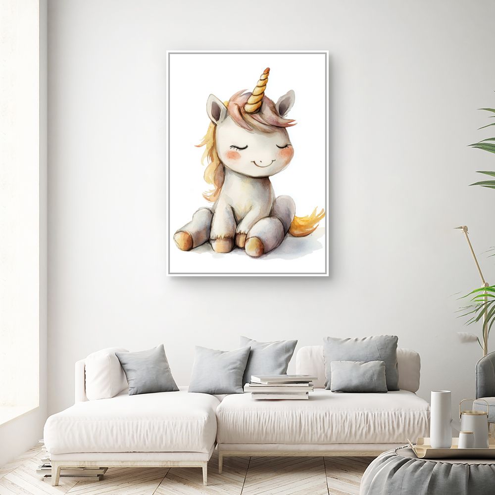 Tableau imprimé pour enfants 'Licorne adorable'