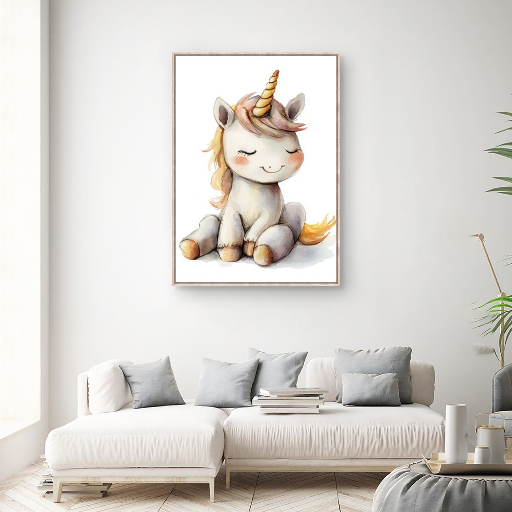 Tableau imprimé pour enfants 'Licorne adorable'