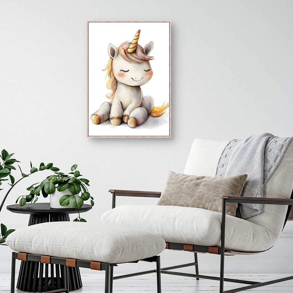 Tableau imprimé pour enfants 'Licorne adorable'