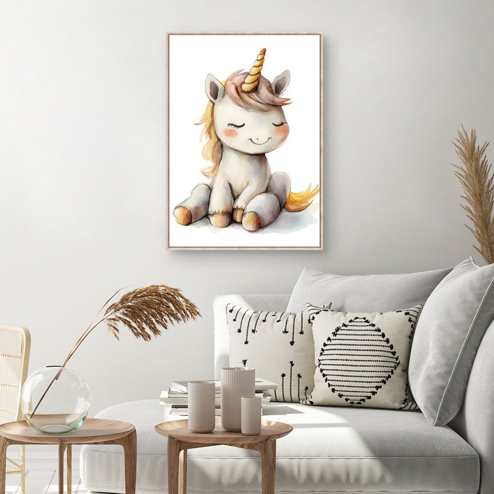 Tableau imprimé pour enfants 'Licorne adorable'