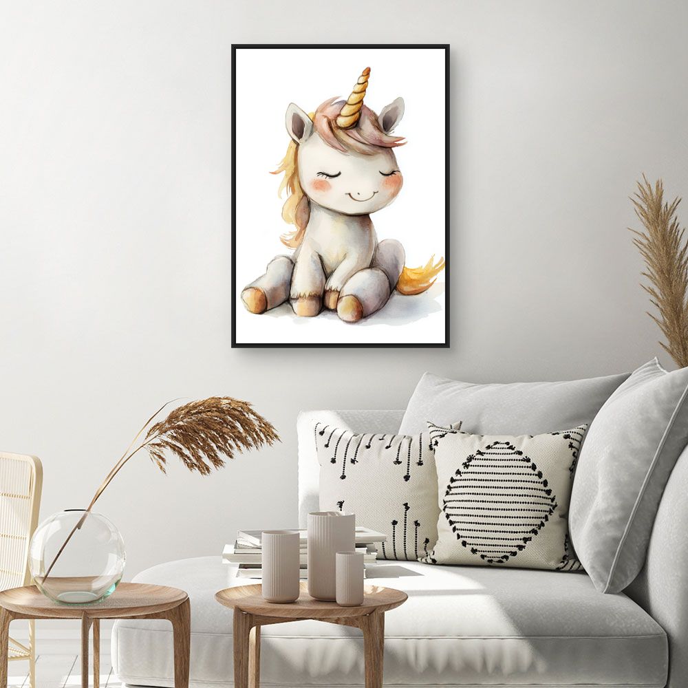 Tableau imprimé pour enfants 'Licorne adorable'