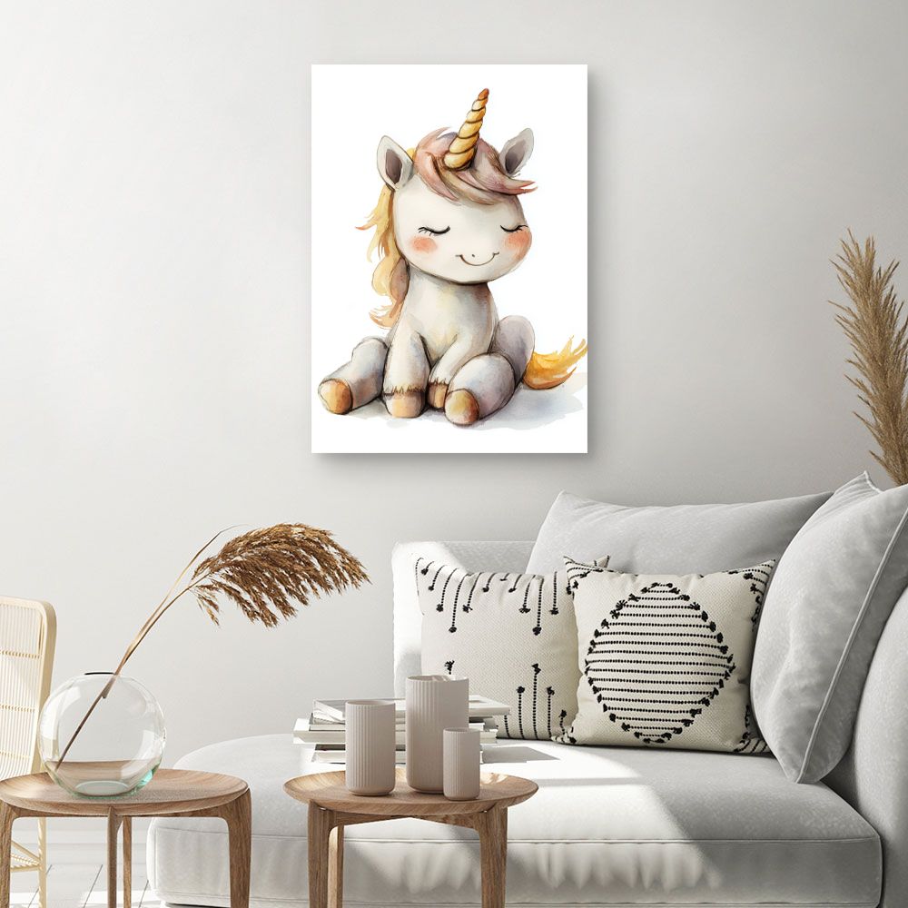 Tableau imprimé pour enfants 'Licorne adorable'