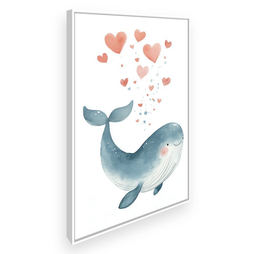 Tableau imprimé pour enfants 'Baleine joueuse'
