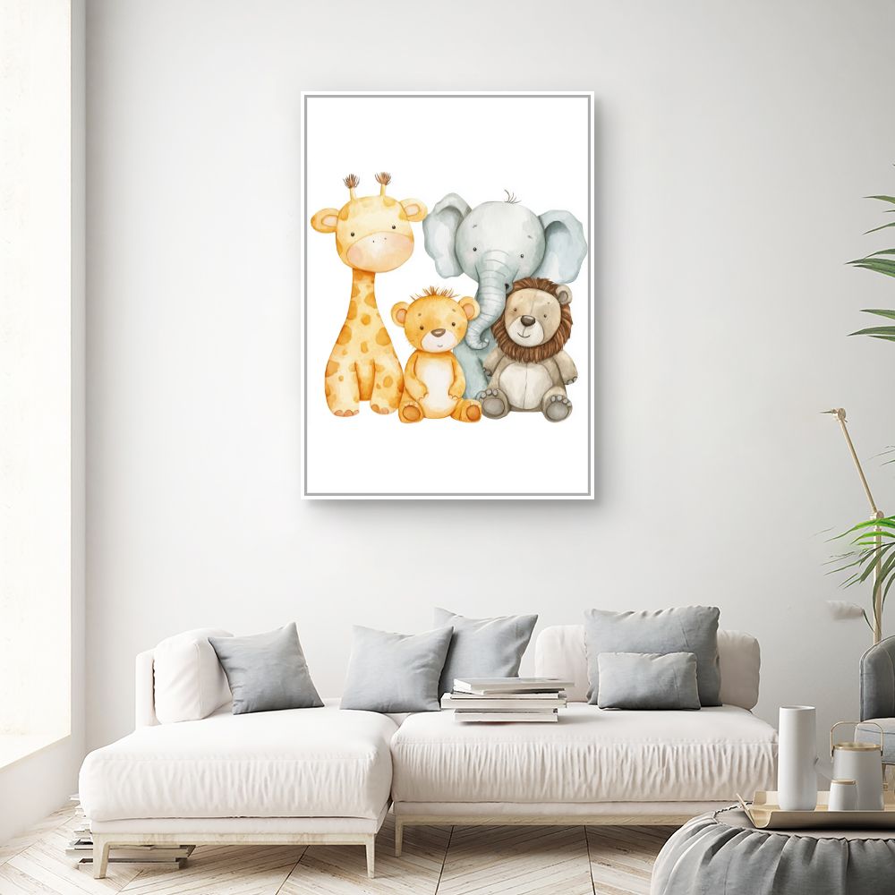Tableau imprimé pour enfants 'Animaux adorables'
