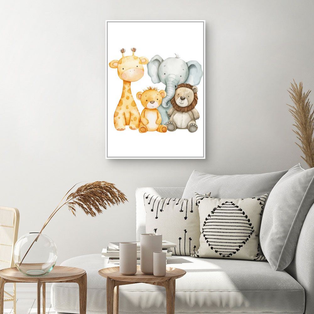 Tableau imprimé pour enfants 'Animaux adorables'