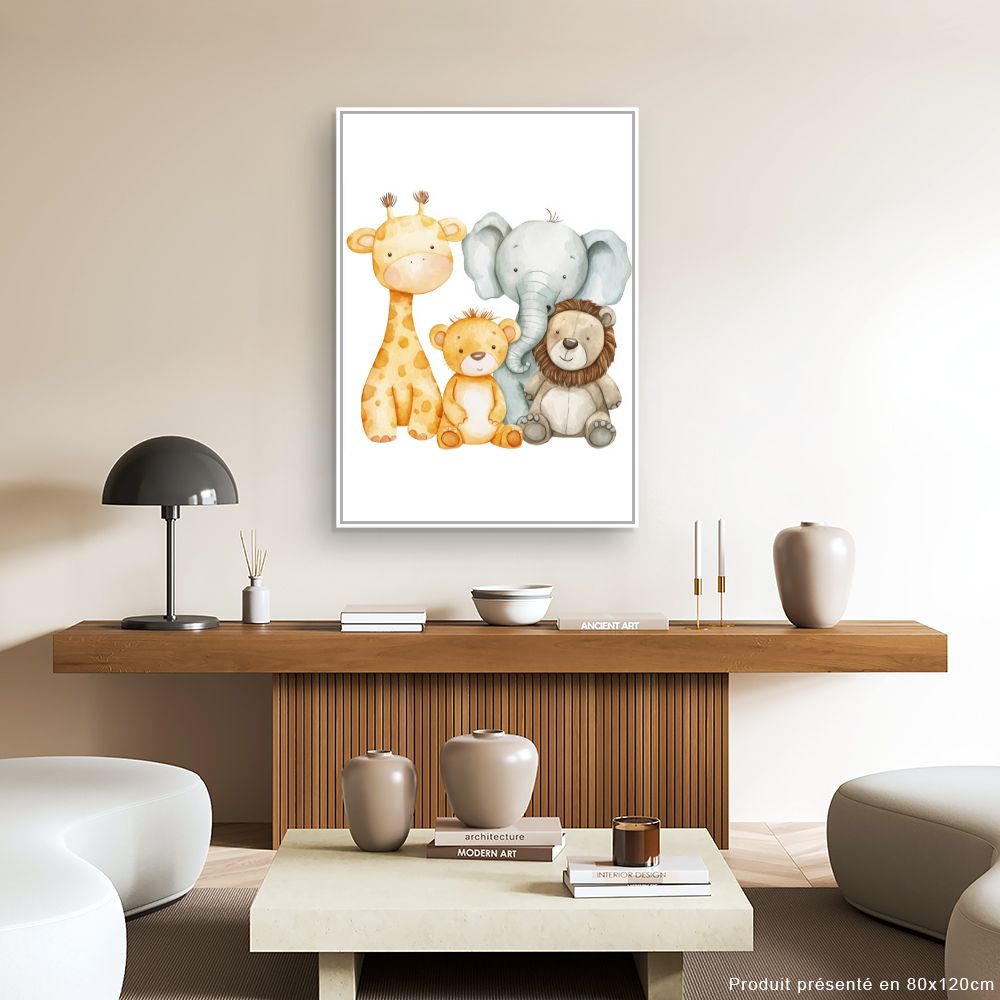 Tableau imprimé pour enfants 'Animaux adorables'