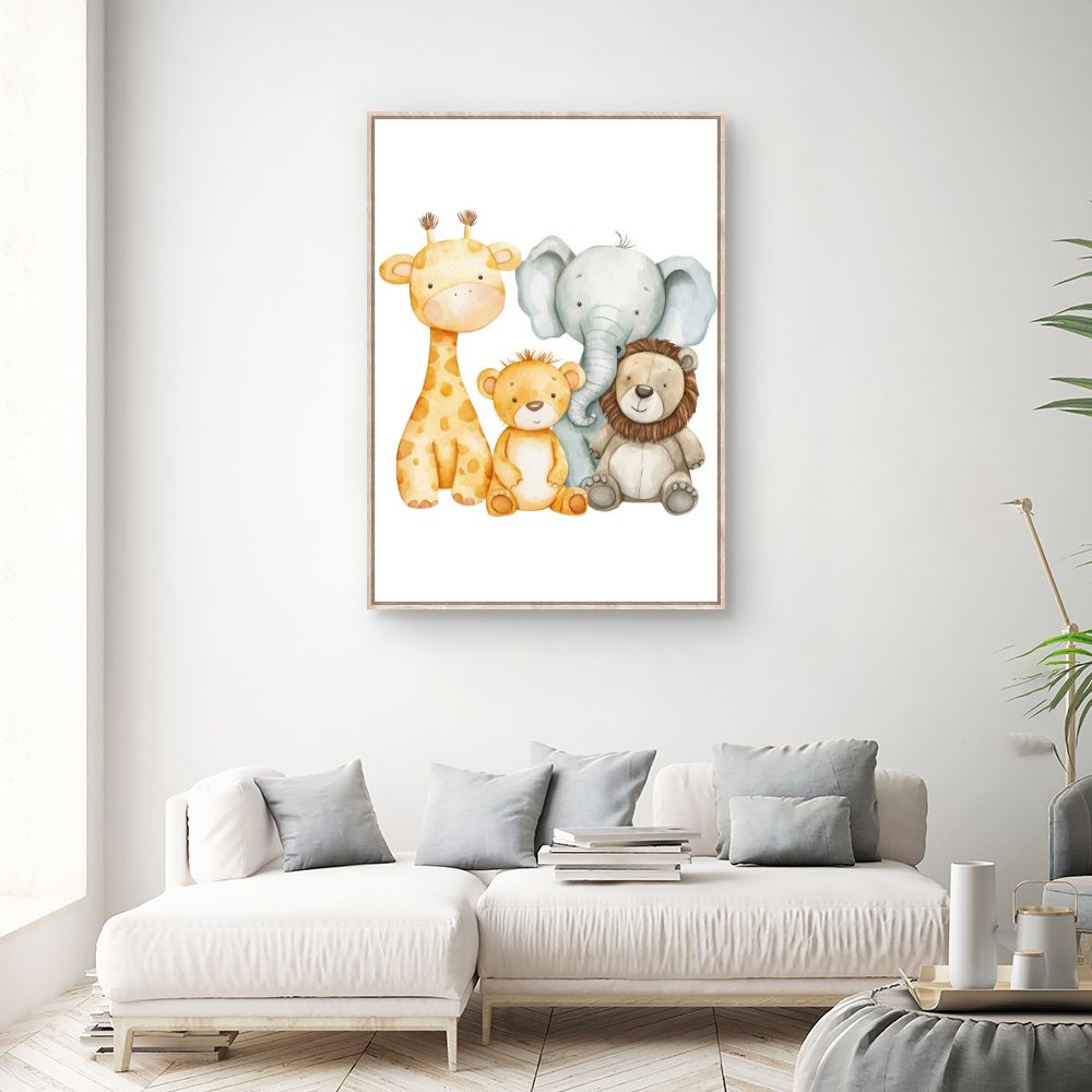 Tableau imprimé pour enfants 'Animaux adorables'