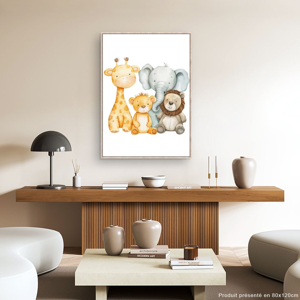 Tableau imprimé pour enfants 'Animaux adorables'