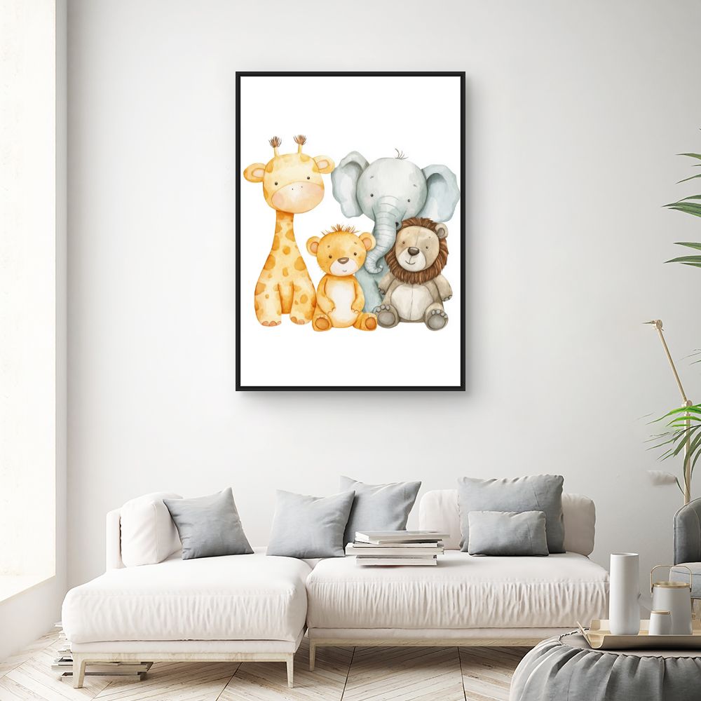 Tableau imprimé pour enfants 'Animaux adorables'