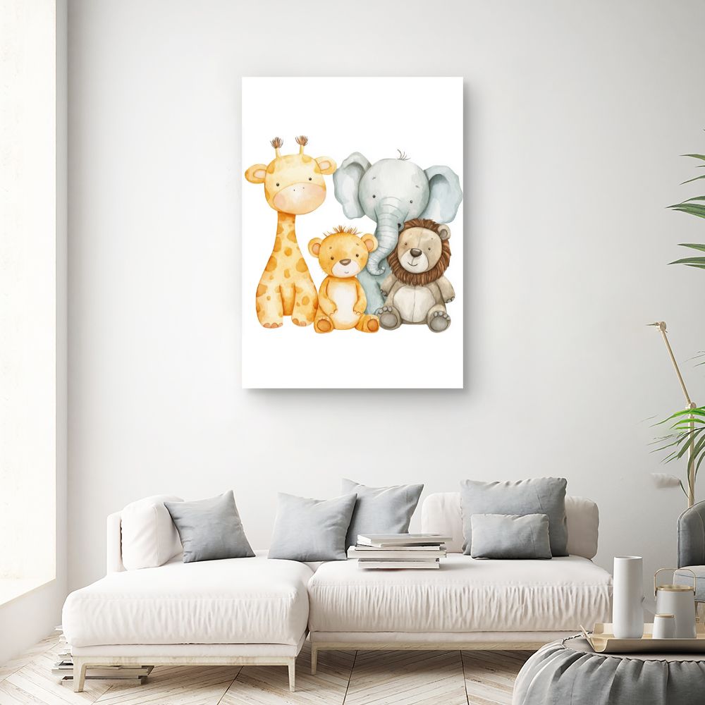 Tableau imprimé pour enfants 'Animaux adorables'