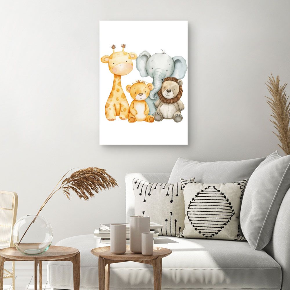 Tableau imprimé pour enfants 'Animaux adorables'