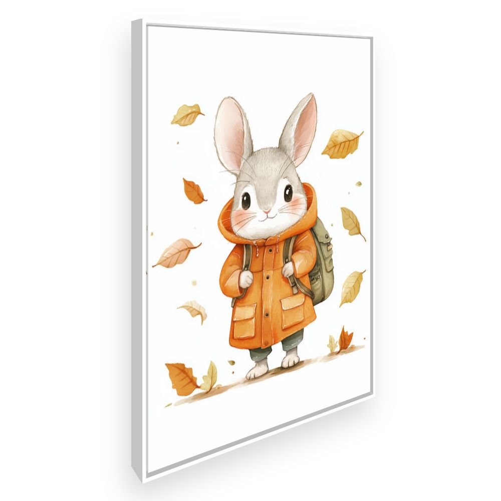 Tableau imprimé pour enfants 'Lapin automnal mignon'