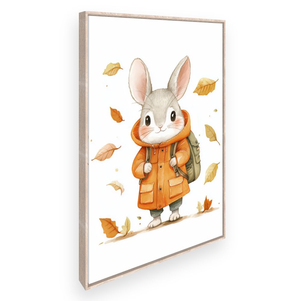 Tableau imprimé pour enfants 'Lapin automnal mignon'