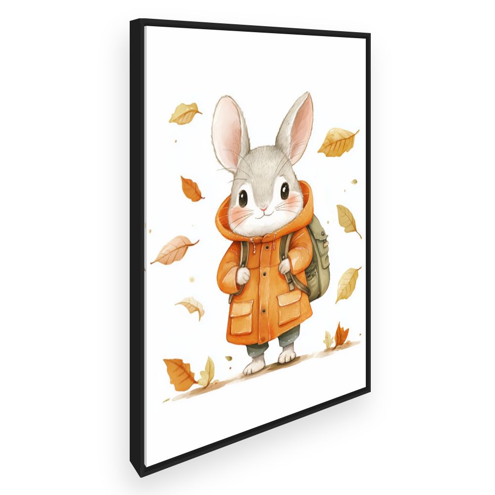 Tableau imprimé pour enfants 'Lapin automnal mignon'