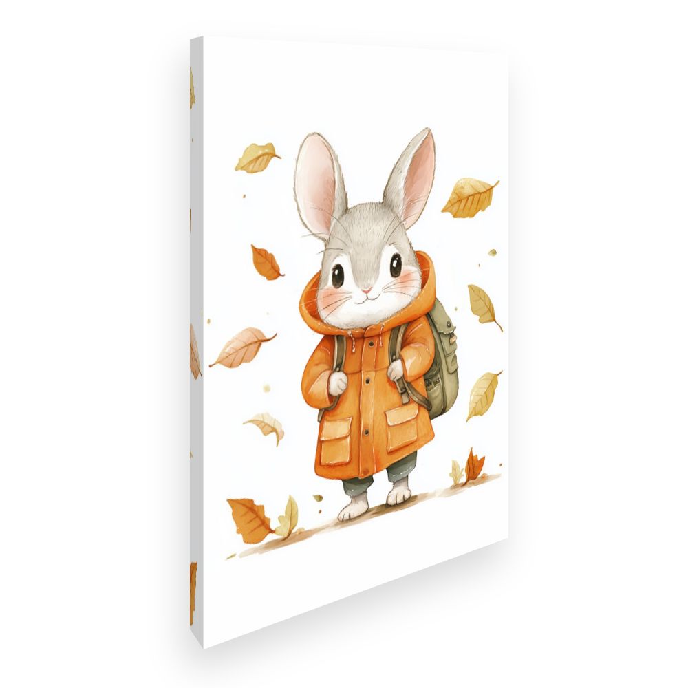 Tableau imprimé pour enfants 'Lapin automnal mignon'