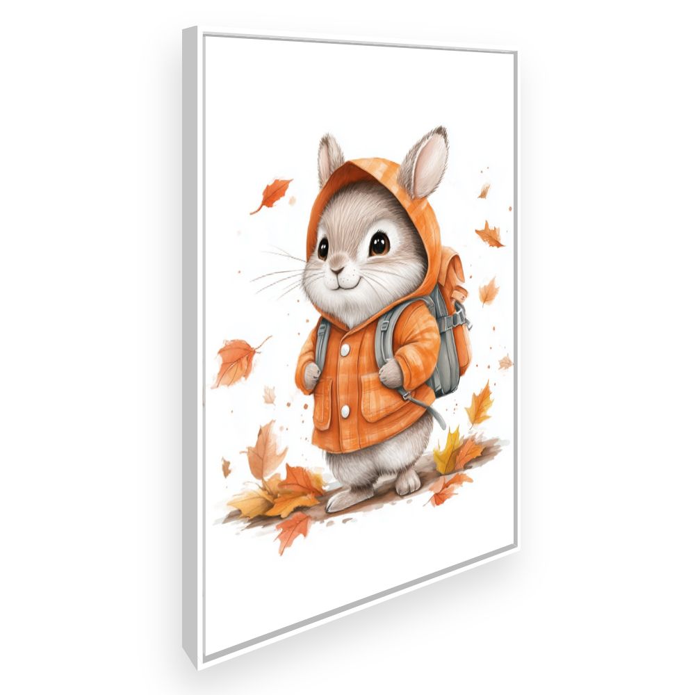 Tableau imprimé pour enfants 'Lapin mignon automnal'