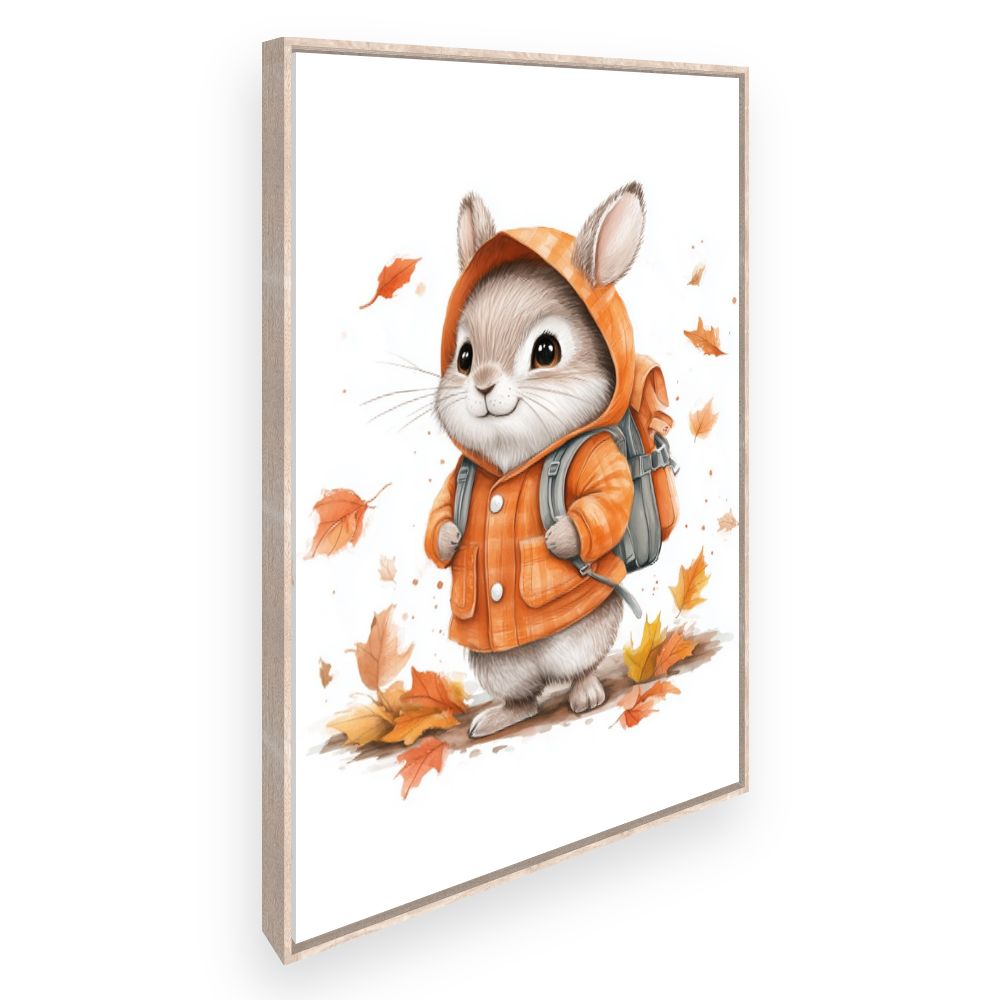 Tableau imprimé pour enfants 'Lapin mignon automnal'