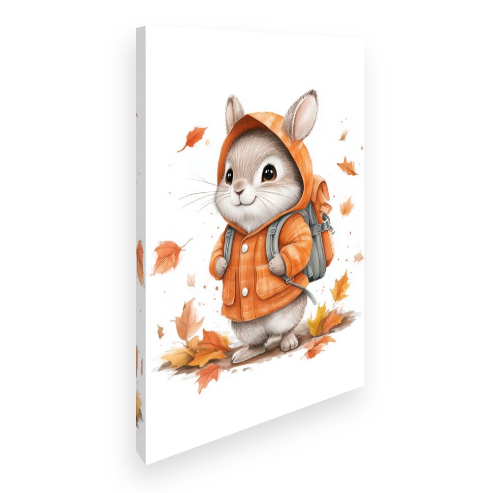 Tableau imprimé pour enfants 'Lapin mignon automnal'