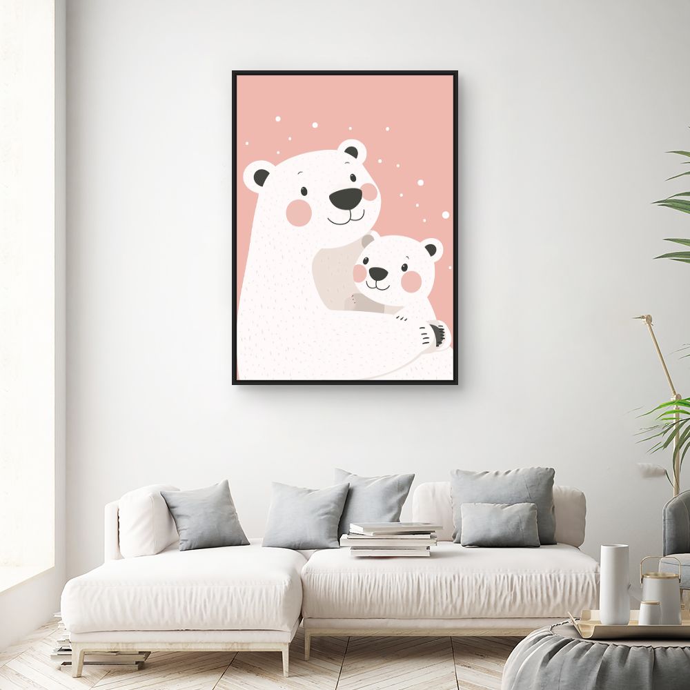 Tableau imprimé pour enfants 'Ours adorables'
