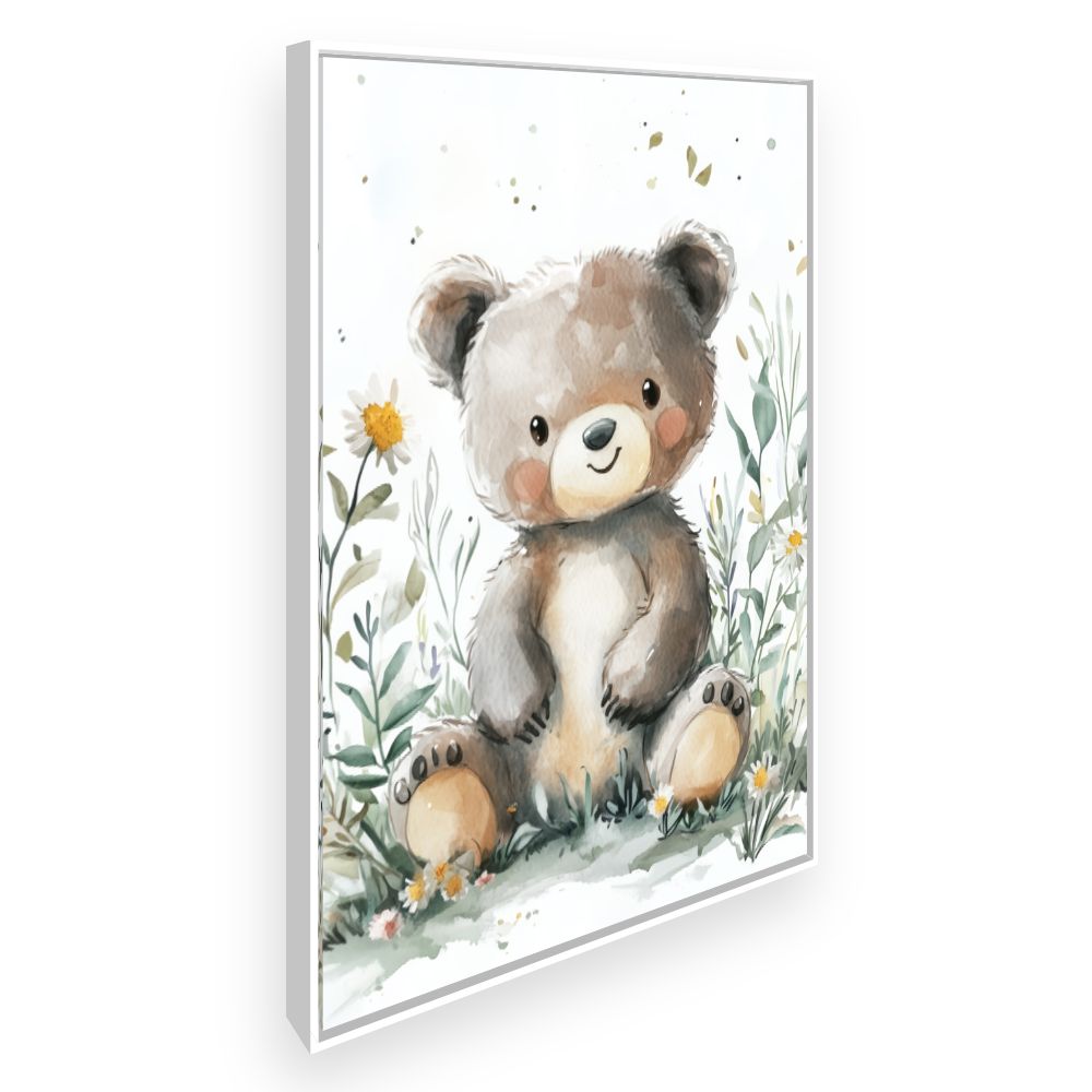 Tableau imprimé pour enfants 'Ours doux câlin'