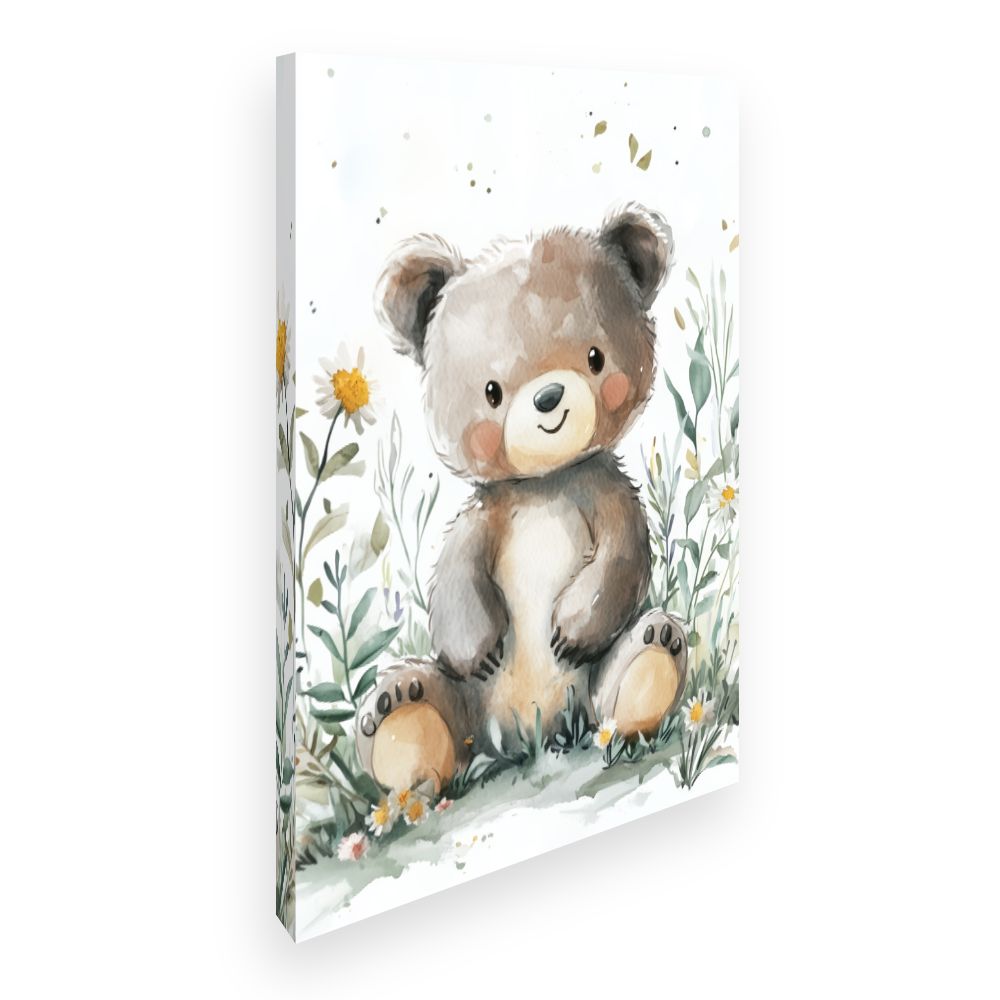 Tableau imprimé pour enfants 'Ours doux câlin'