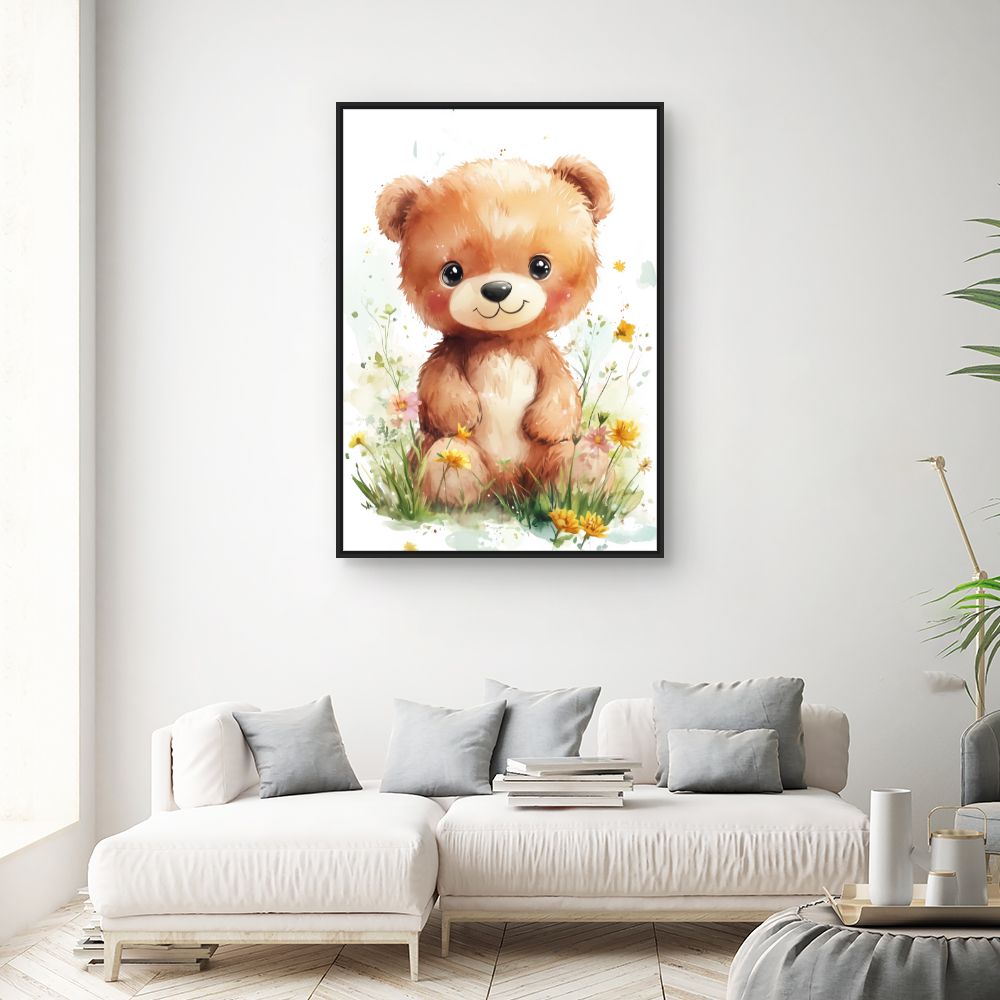 Tableau imprimé pour enfants 'Ourson adorable'