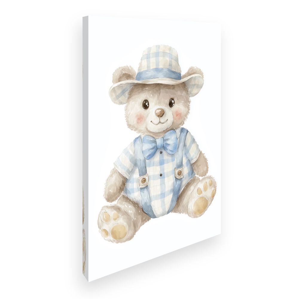Tableau imprimé pour enfants 'Ours élégant'