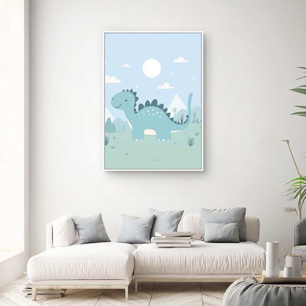 Tableau imprimé pour enfants 'Dino sourire'
