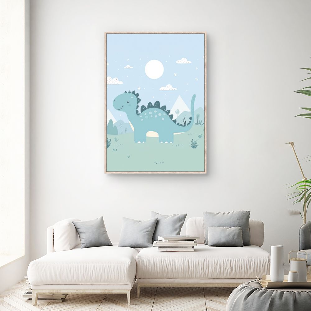 Tableau imprimé pour enfants 'Dino sourire'