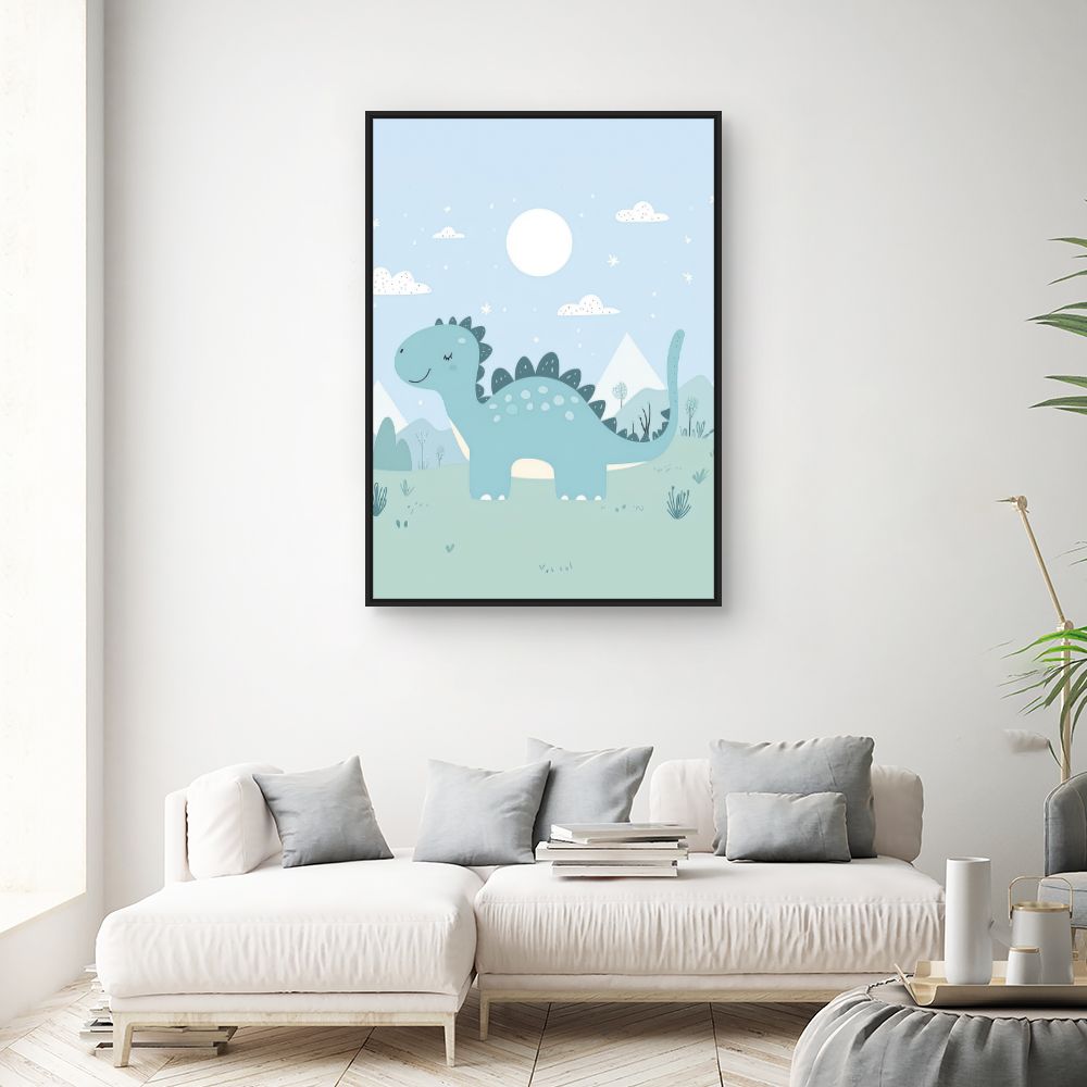 Tableau imprimé pour enfants 'Dino sourire'