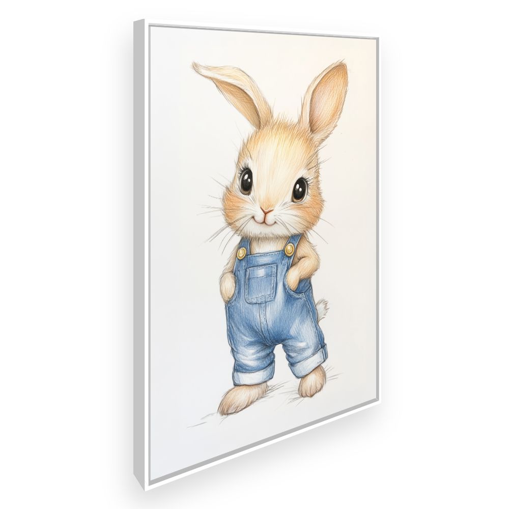 Tableau imprimé pour enfants 'Lapin adorable'