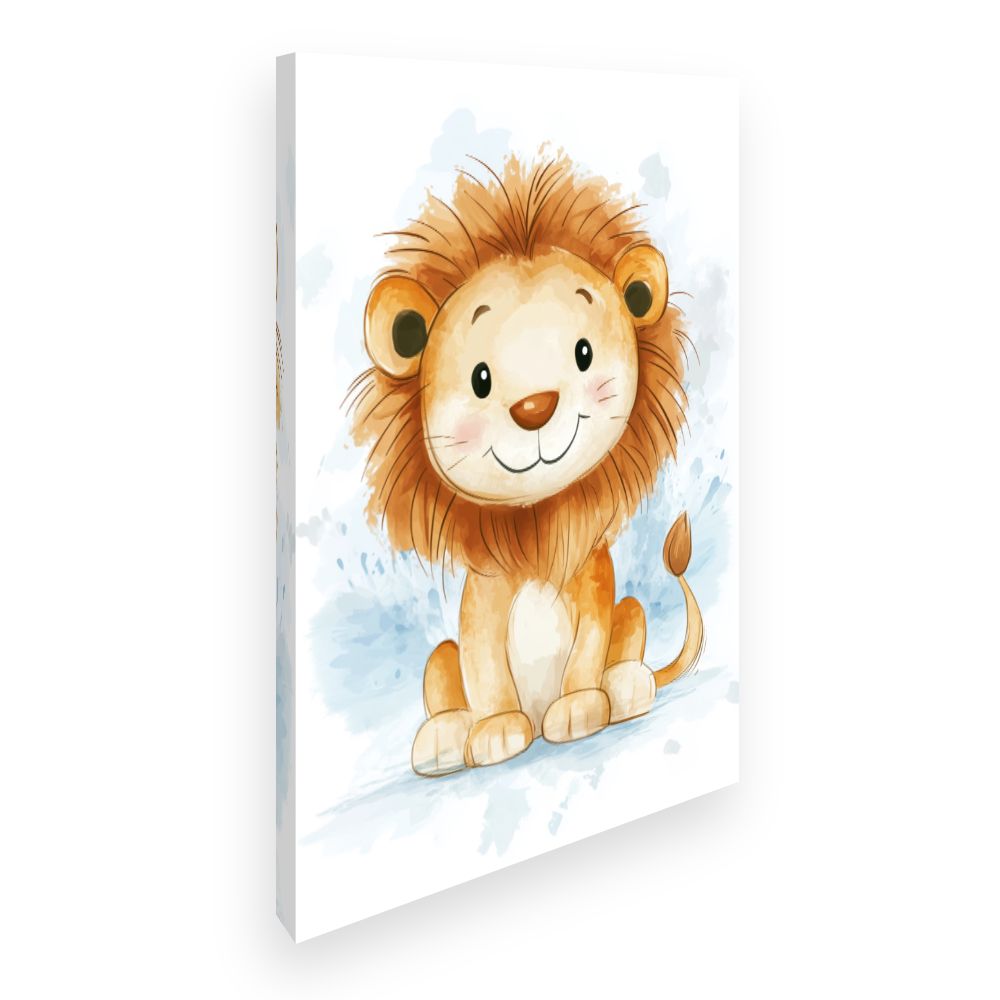 Tableau imprimé pour enfants 'Lion adorable'