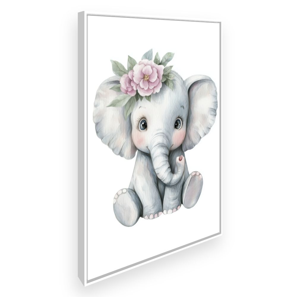 Tableau imprimé pour enfants 'Éléphant adorable'