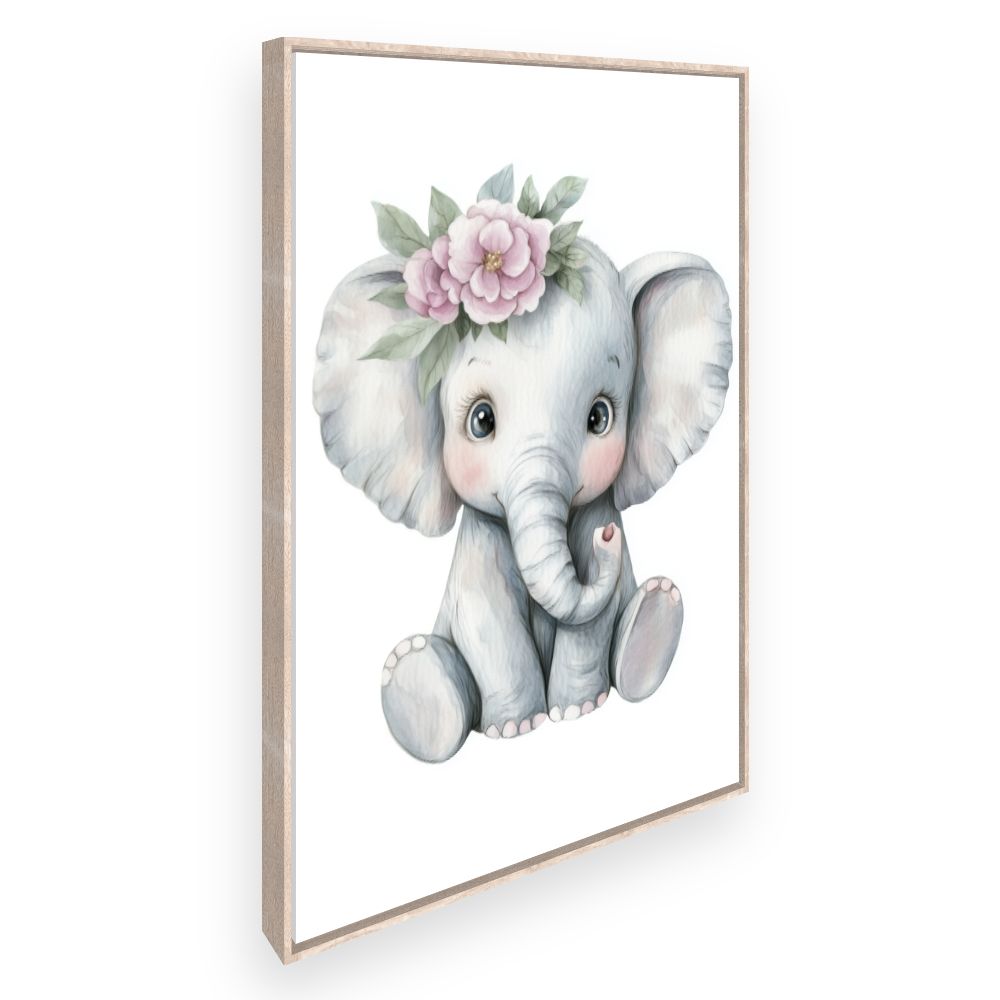 Tableau imprimé pour enfants 'Éléphant adorable'