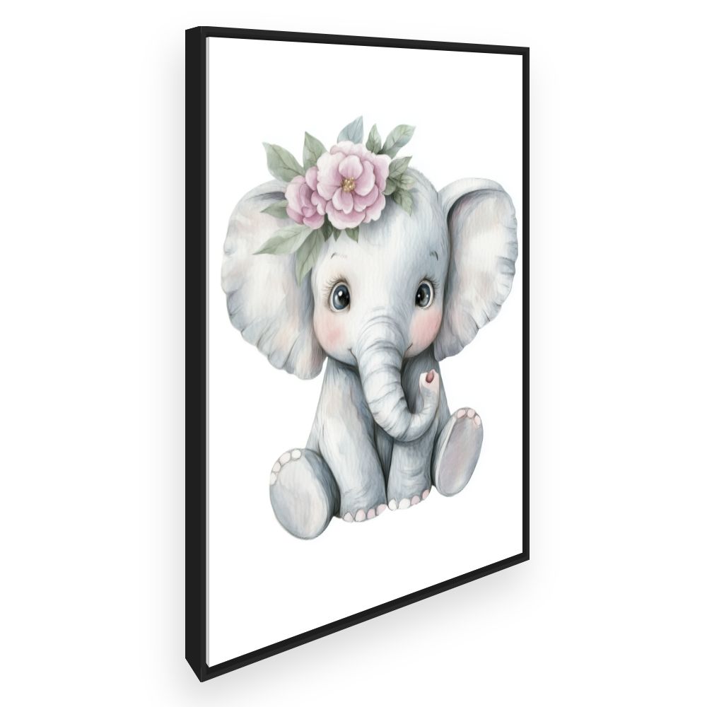 Tableau imprimé pour enfants 'Éléphant adorable'