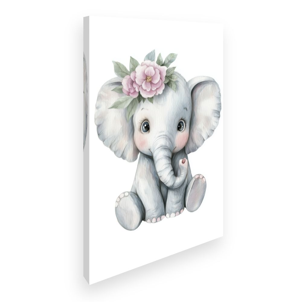 Tableau imprimé pour enfants 'Éléphant adorable'
