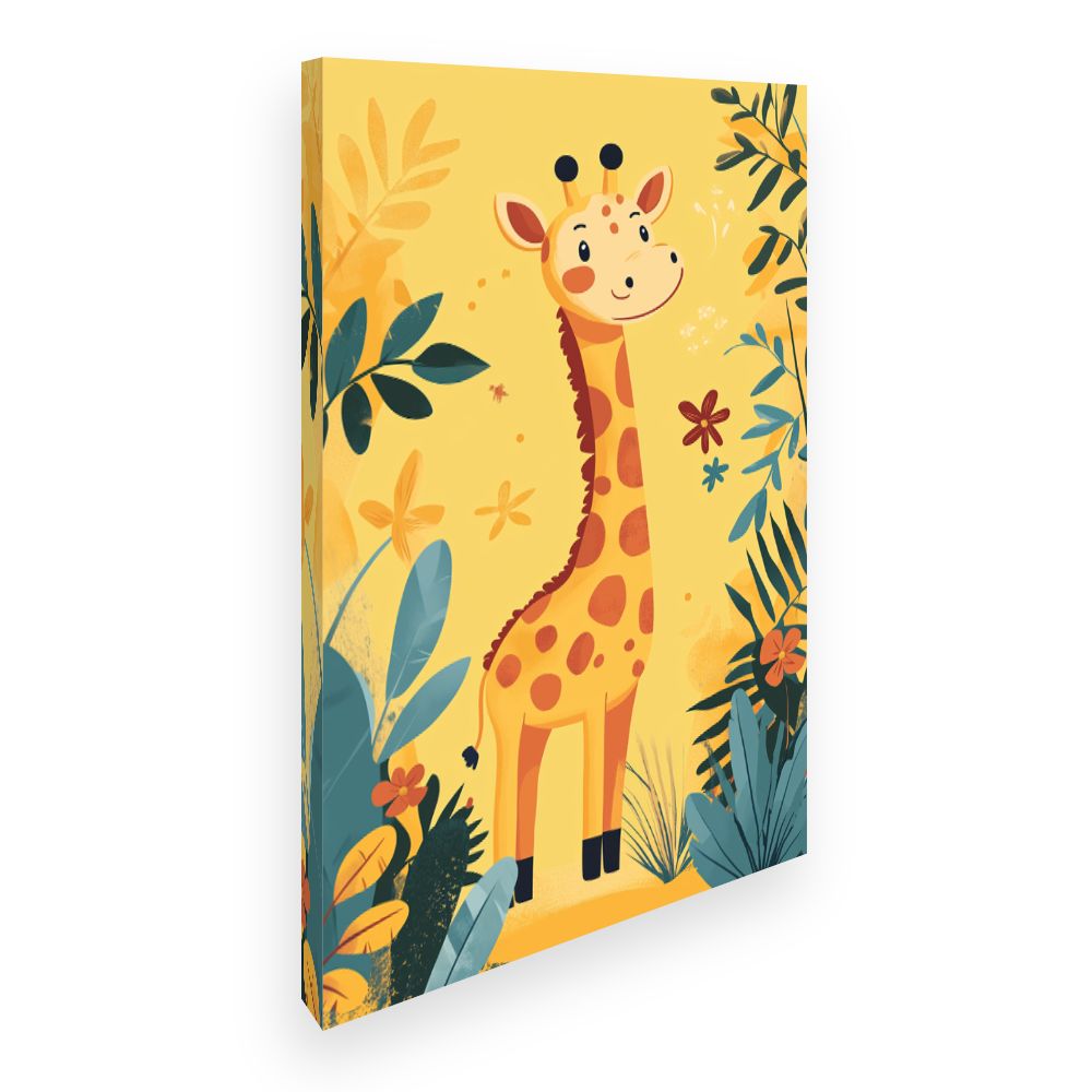 Tableau imprimé pour enfants 'Girafe joyeuse'