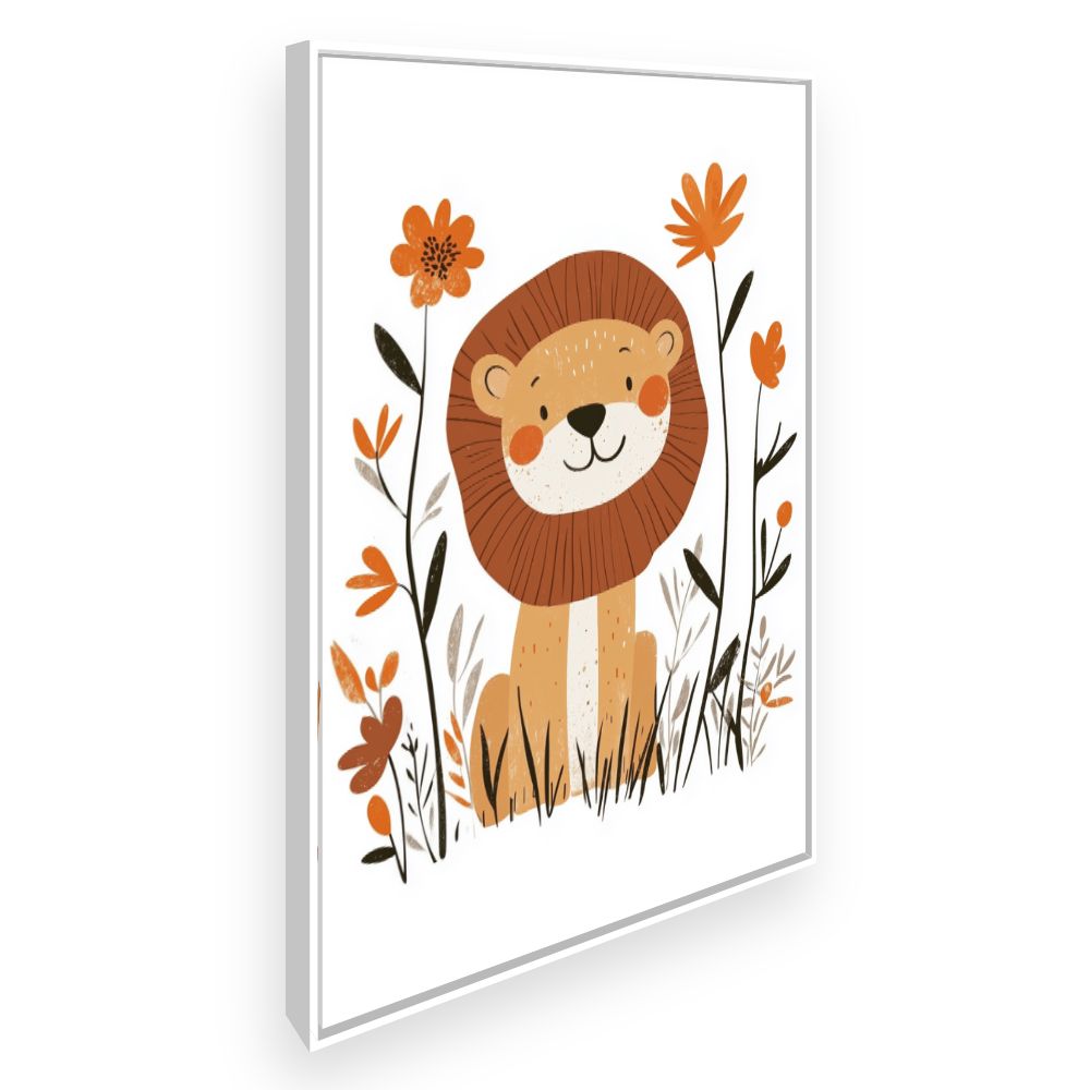 Tableau imprimé pour enfants 'Lion charmant'