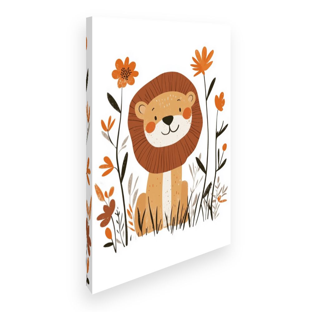 Tableau imprimé pour enfants 'Lion charmant'