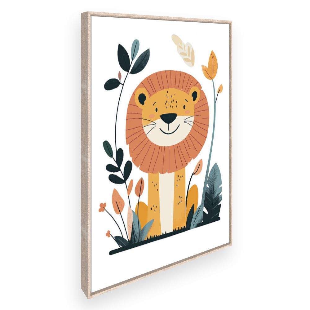 Tableau imprimé pour enfants 'Lion joyeux'